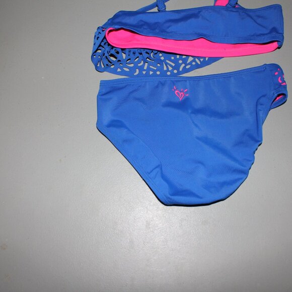 Blue & Pink 2 Pcs Justice Bikini Swimsuit Size 10 - Picture 6 of 11
